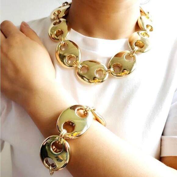 NEW Bracelet Chunky Thick Chain Fashion Jewelry Trend AU05 - Picture 2 of 4